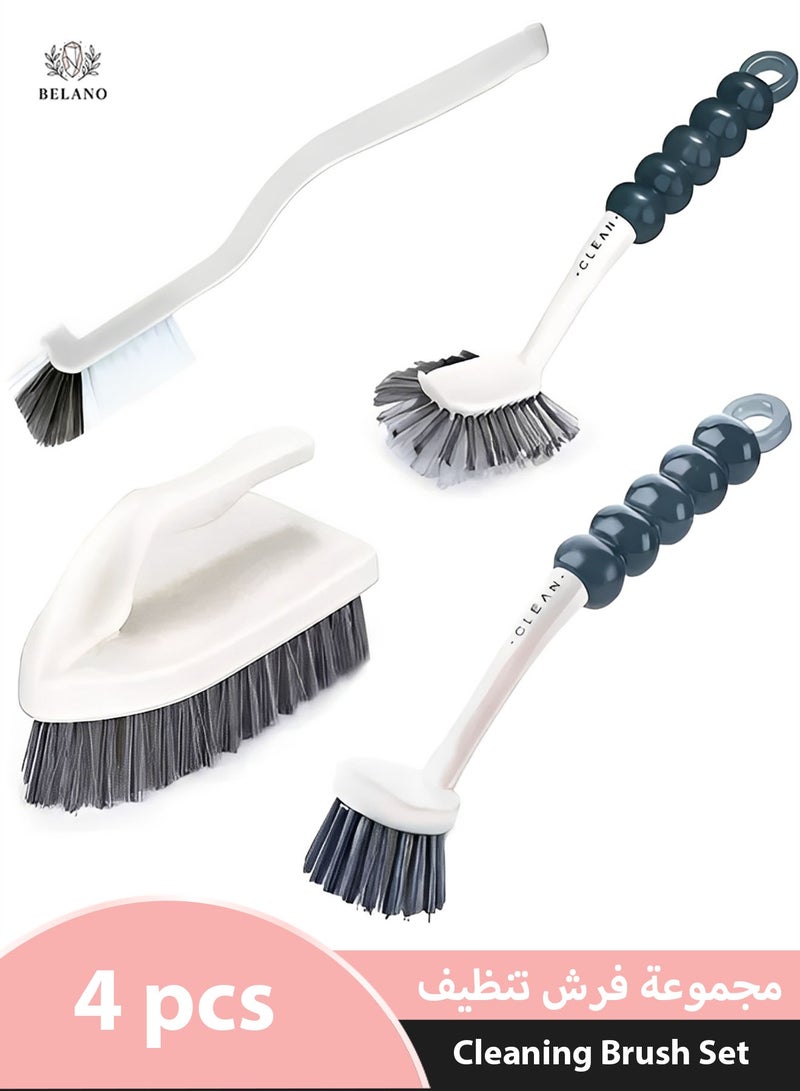 BELANO 4-Piece Household Cleaning Brush Set, Deep Cleaning Kit with Ergonomic Bubble Grip for Kitchen, Bathroom, Tiles & Grout - Image 1